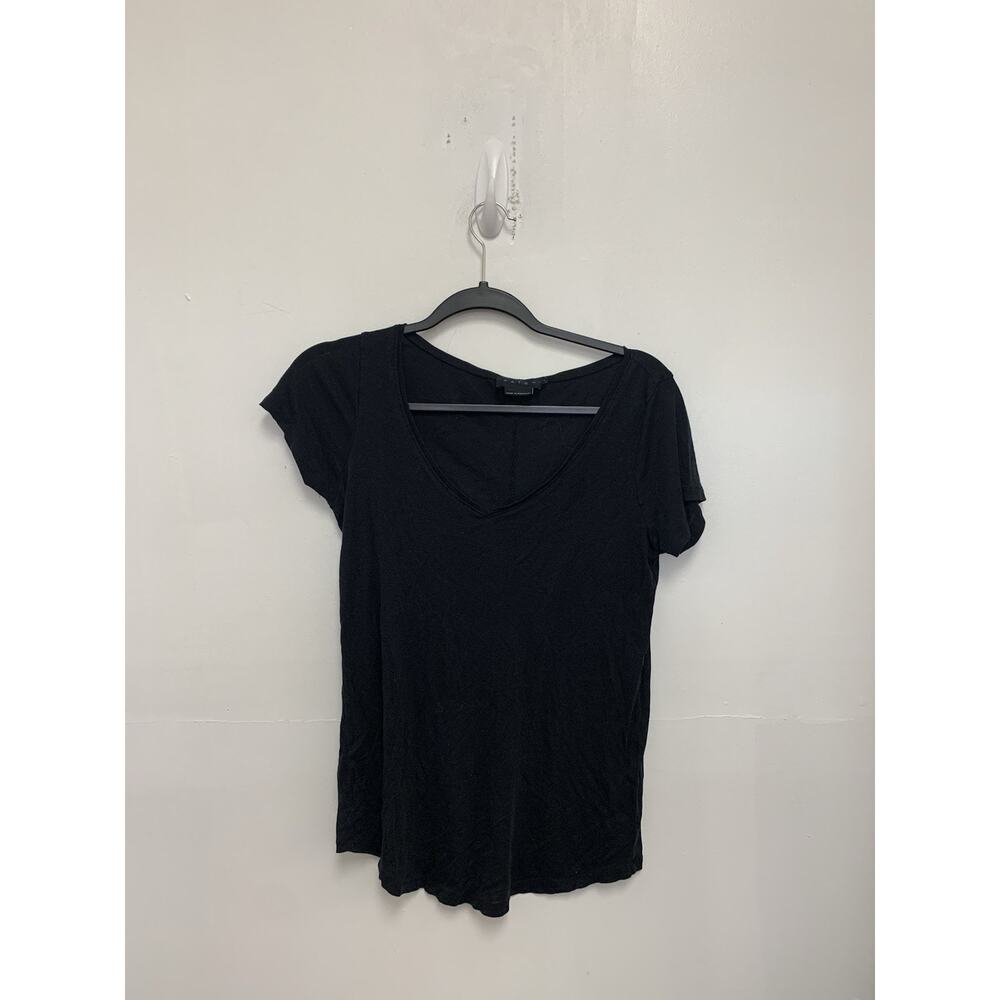 Hatch Women's Black Short sleeve Tee Size 1 Small V Neck